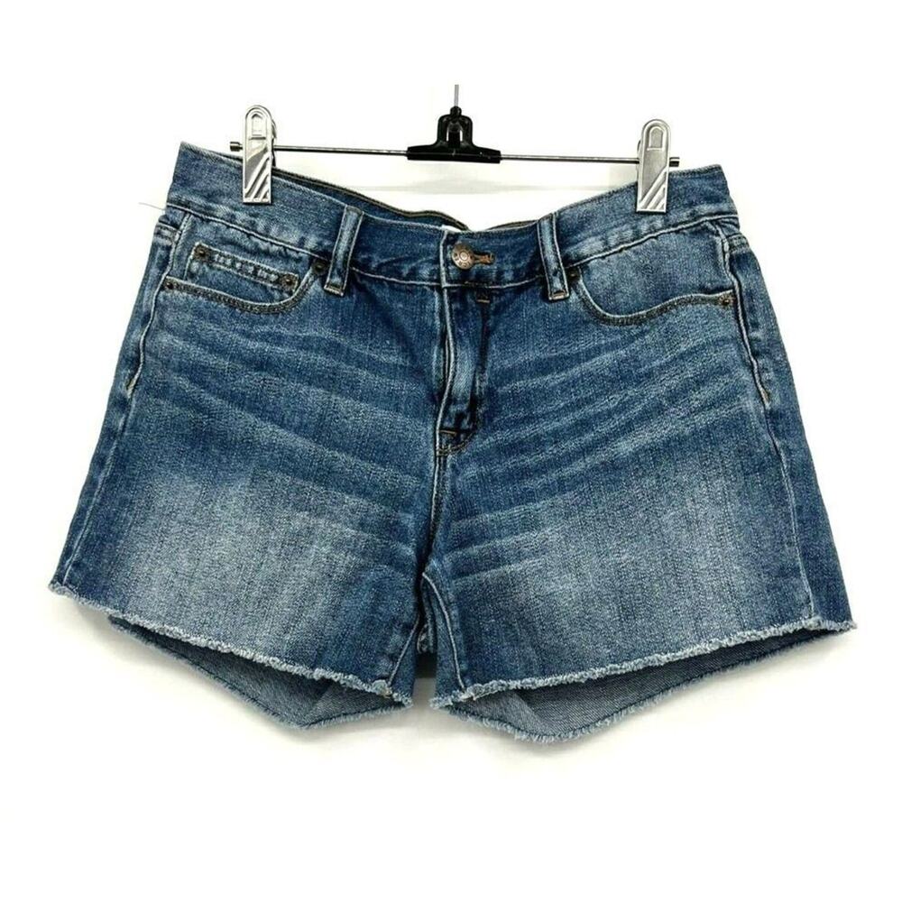 J Crew Women's Blue Medium Wash High Rise Denim Cut Off Sorts Size 27 c
